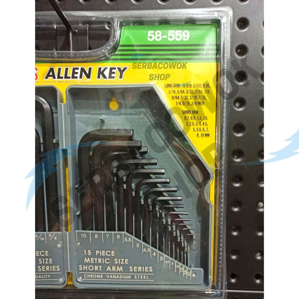 Sellery Kunci L Set 30 Pcs Allen Key 58-559 Inci - Mili 0.7 - 10 mm Termurah Berkualitas