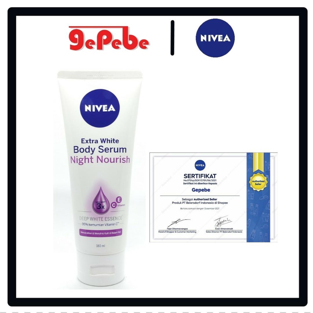 Nivea Extra White Body Serum Night Nourish 180ml