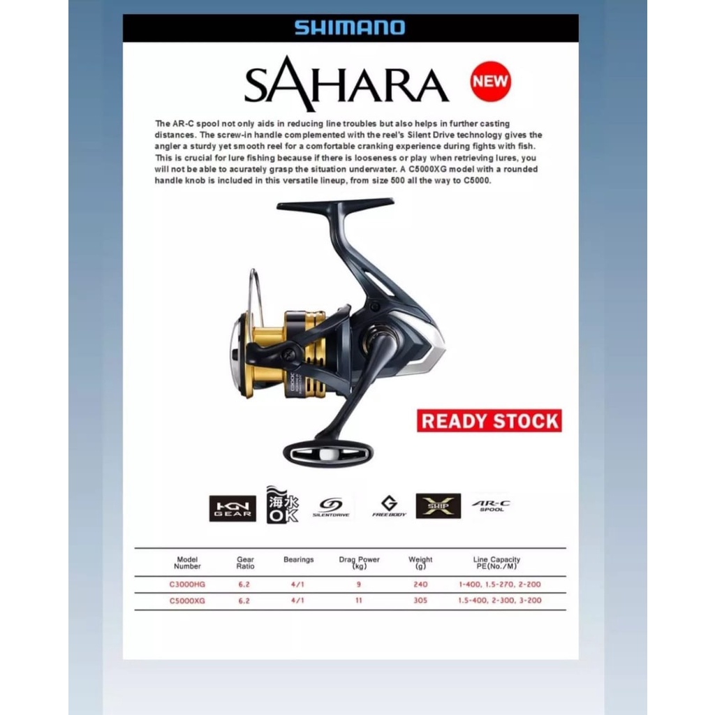 Reel SHIMANO SAHARA 22 (POWER HANDLE)