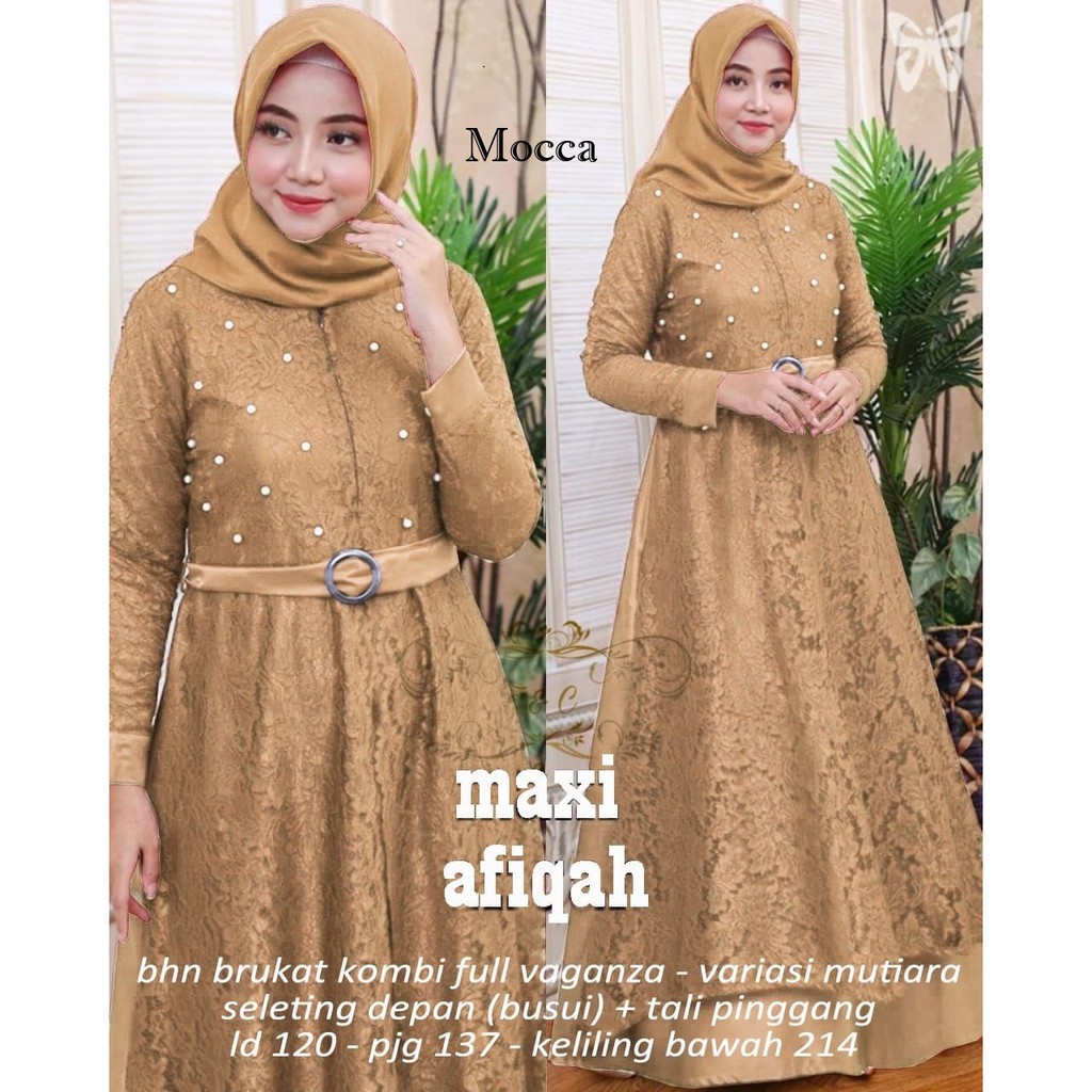 Maxi Afiqah /Baju Wanita Kondangan/Maxi Dress Wanita Muslim/ Kebaya Modern/Baju Busui Murah