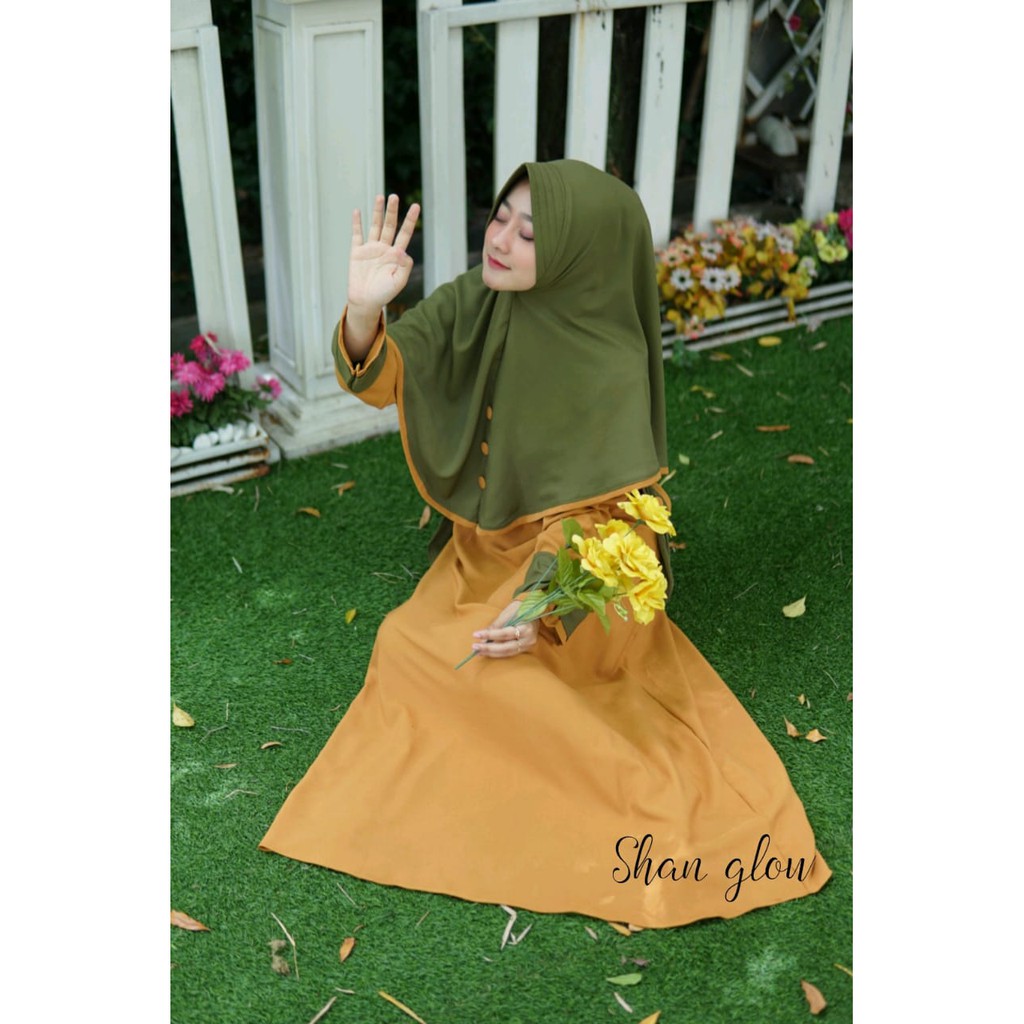 Itycrepe ZAHWA Set Khimar By shan glow Busana Muslim Wanita Syari