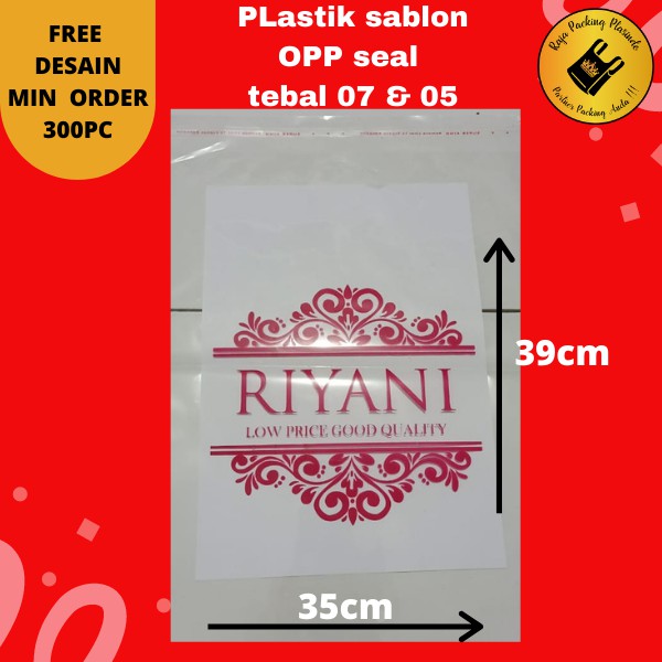 Plastik Sablon OPP SEAL uk 30x39 &amp; 35x39 Free Desain Plastik Sablon Olshop / Sablon Plastik Baju