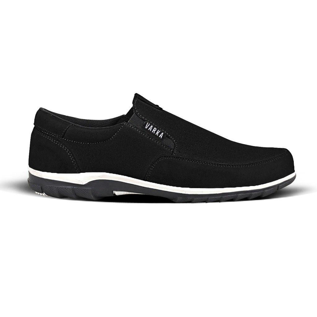 Sepatu Slip On Pria V 4334 Terbaru Brand Varka Sepatu Casual Santai Harga Murah Berkualitas Hitam