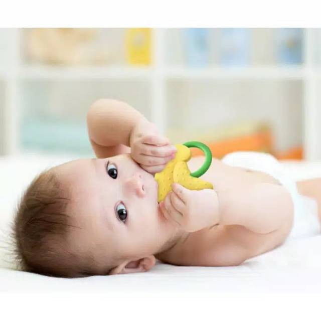 Baby Fruit Teether Gigitan Bayi Bentuk Buah Bahan Silikon/ Mainan Bayi Bentuk Buah