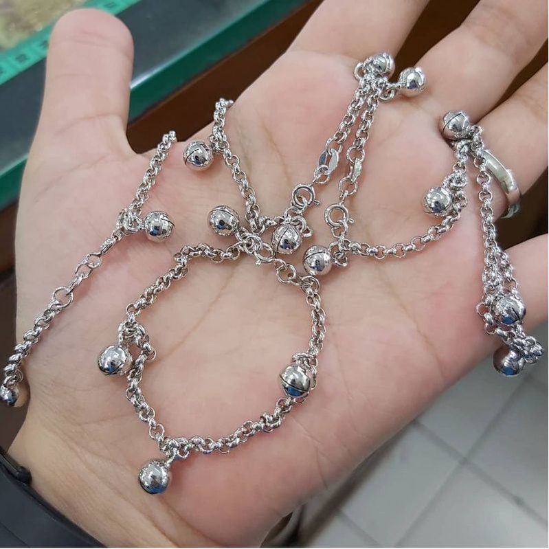 gelang rantai olimpic +8bel/ gelang perak asli silver 925 lapis emas/ gelang fashion impor