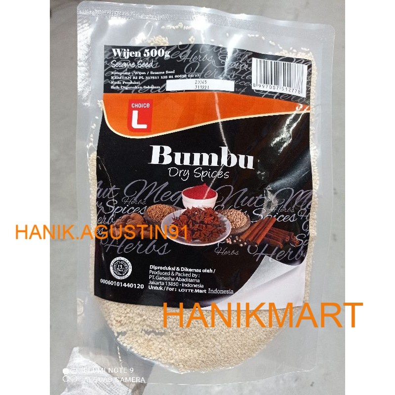 

Biji Wijen Putih - White Sesame Seed Choice L 500gr HM91