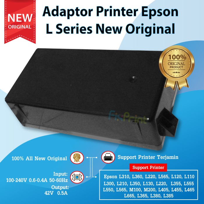 Original Adaptor Epson L110 L210 L220 L300 Power Printer L405 L455 L485 L550 L555 L565 M100 M200