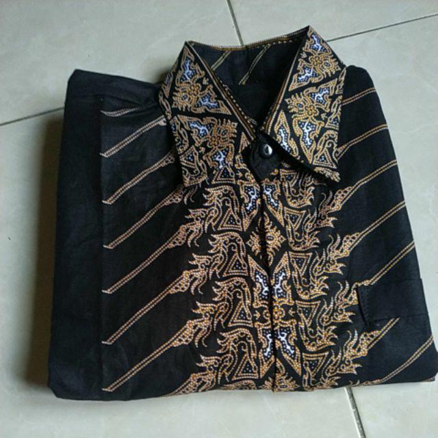 Kemeja Batik Lengan Panjang 021 Risna Batik Hrb026 Hem Batik Murah Seno Sogan Bakung Padi Manggar