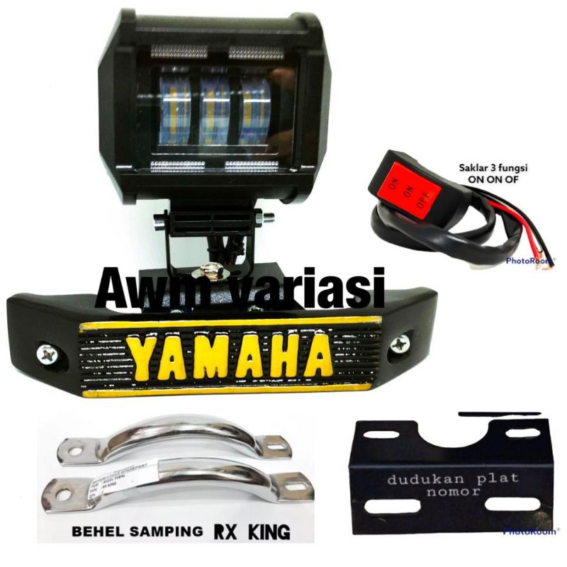 Paket lampu sorot tembak RX king set kumis kucing rxking set begel Plus lampu stop paket kompit