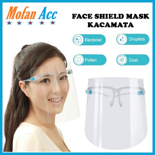 face shield kacamata nagita pelindung wajah masker mika transparan full protect faceshield bening