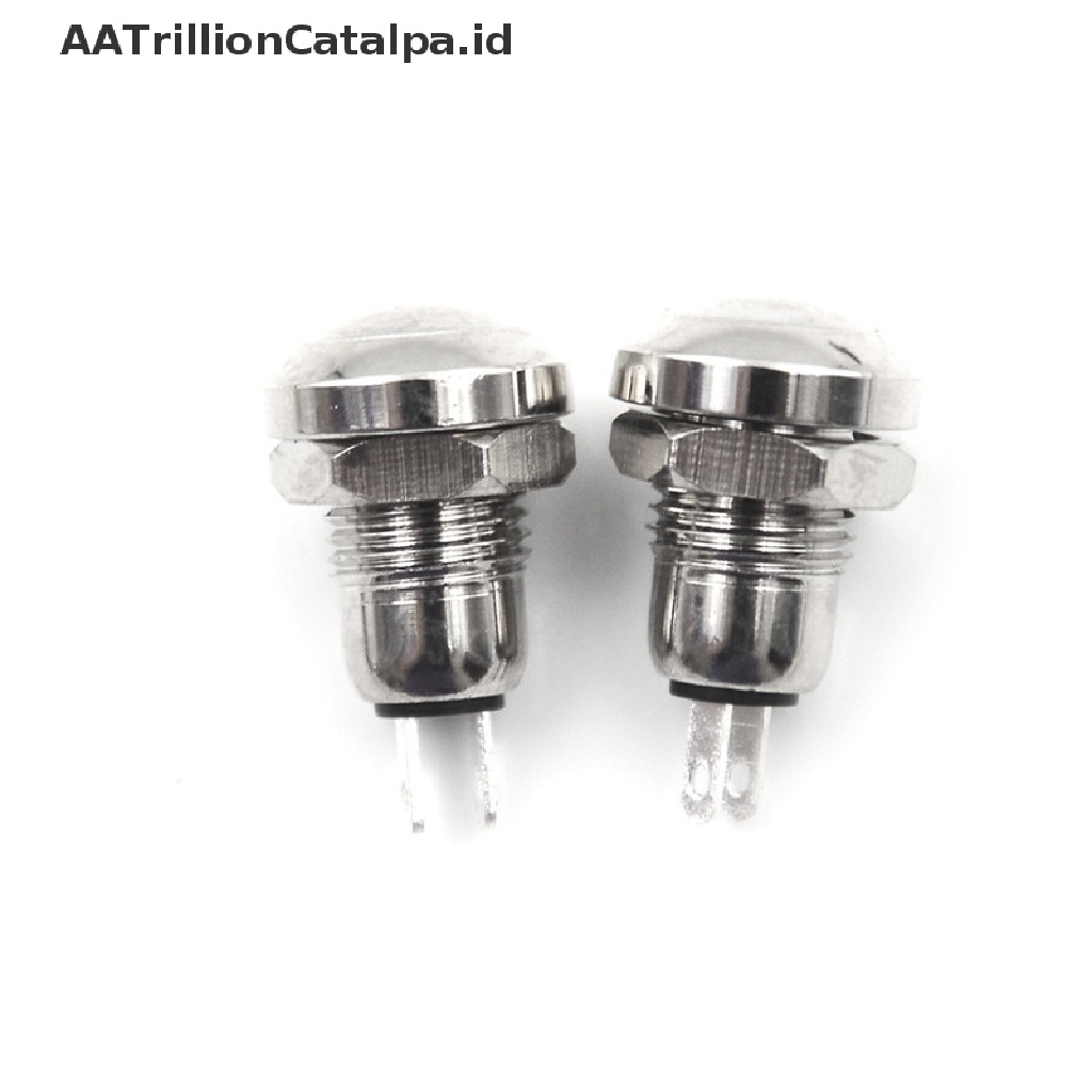 Aatrillioncatalpa 2pcs Saklar Tombol Tekan Momentary Mini Micro 2Pin 8mm Anti Air Bahan Metal