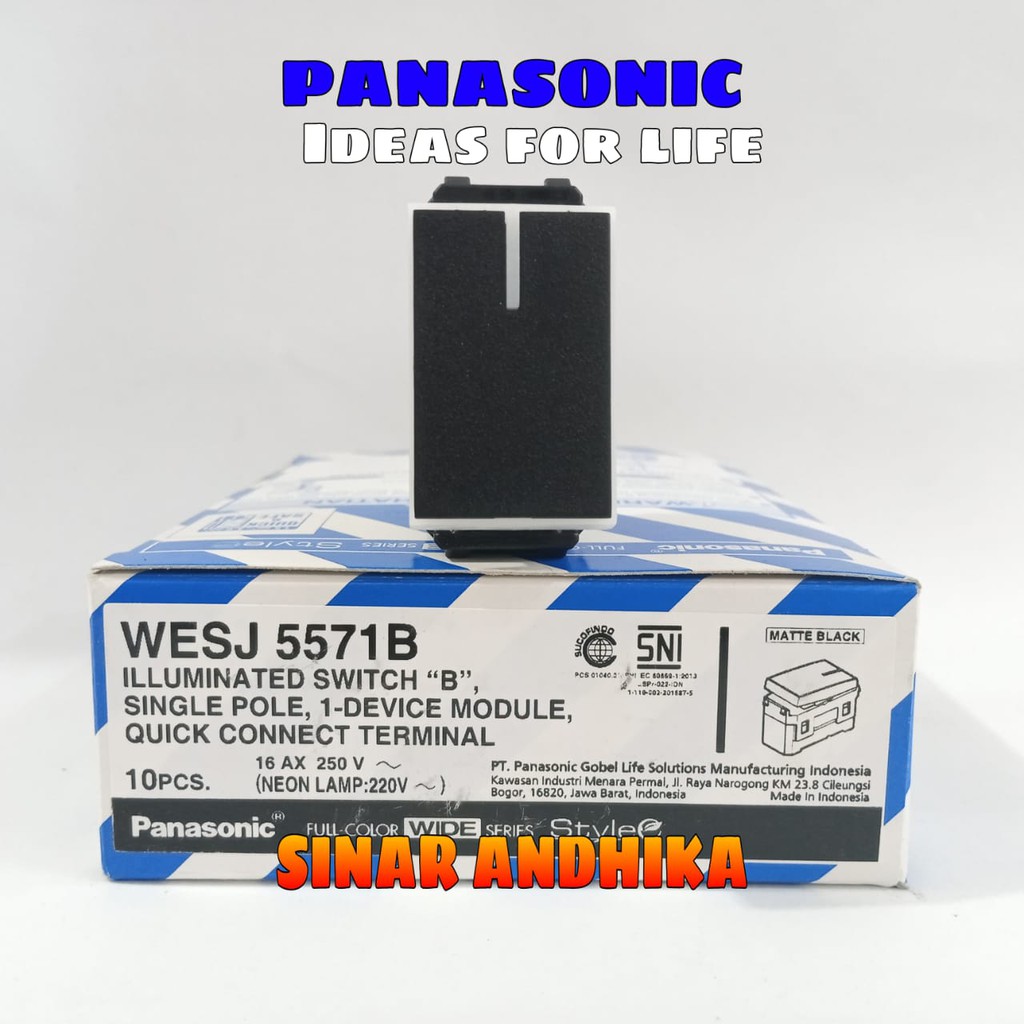 MATA SAKLAR KECIL INDIKATOR HITAM STYLE E PANASONIC WESJ 5571B