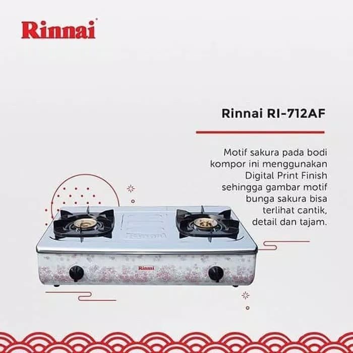 Rinnai Kompor Gas 2 Tungku RI-712AF / RI712AF / RI 712 AF