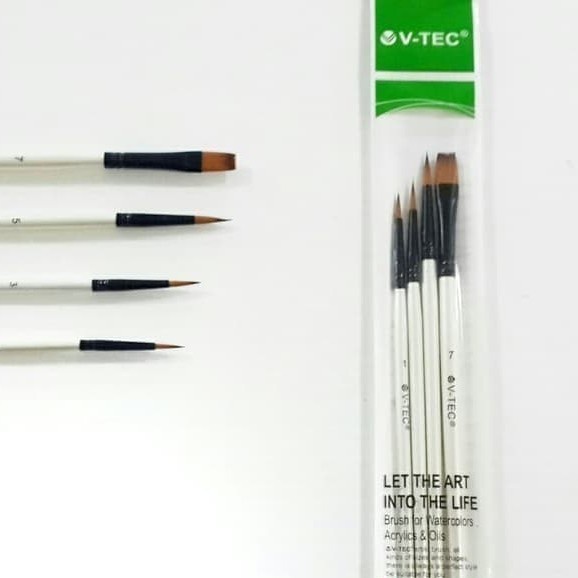 V-TEC Kuas Set Artist Brush Isi 4 Kuas A0286/4