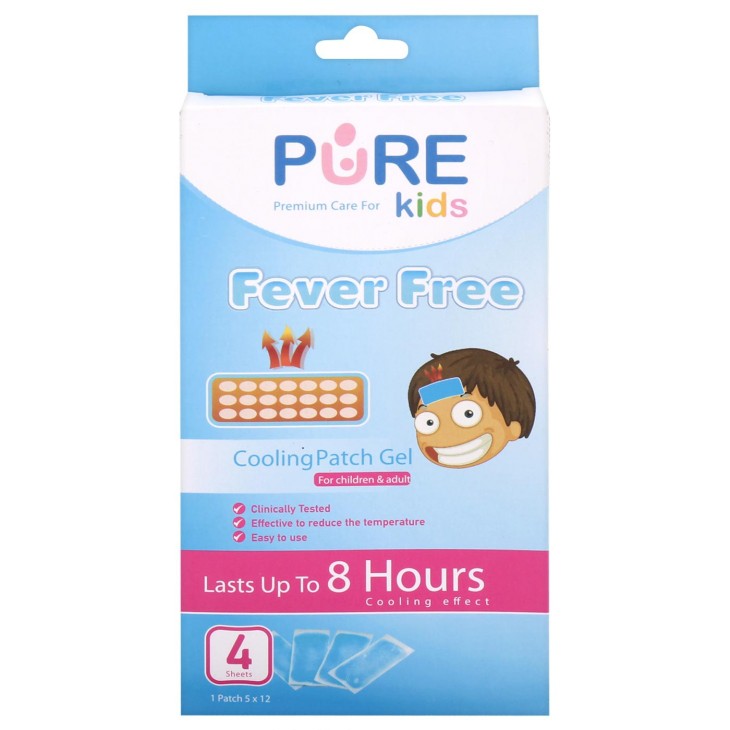 *FRAULEINCO* Pure Kids Fever Free Cooling Patch [4 Pcs]