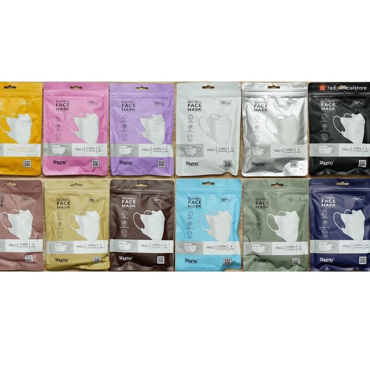 9.9 F⚡ASH SALE Masker duckbill Shumu ziplock warna isi 10 pcs - duckbill shumu warna isi 10 pcs