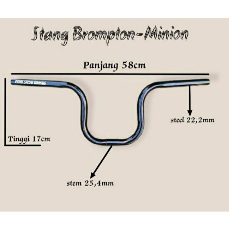 Stang Setir Stir Brompton Minion Sepeda Lipat