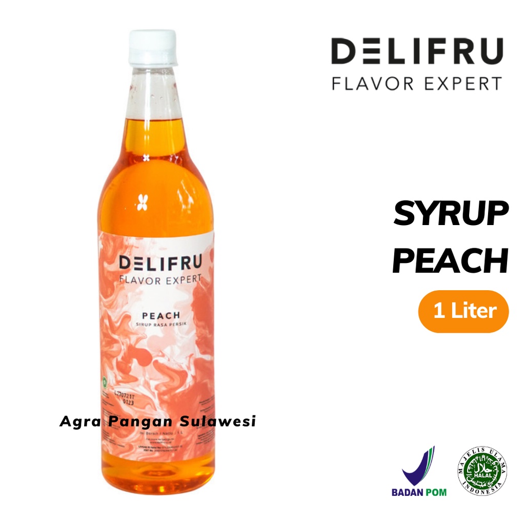 

Syrup PEACH Delifru | Sirup Persik Premium 1 L 1000 ml | Flavor Rasa