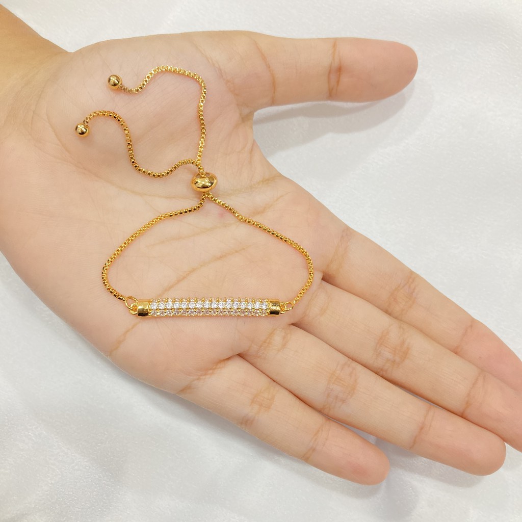 Gelang Serut Permata Zircon Lapis Emas Yaxiya Jewelry