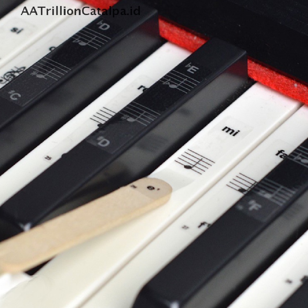 Aatrillioncatalpa Stiker Tuts Piano 54 / 61 / 88 Kunci Bahan PVC Transparan