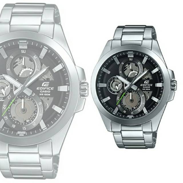 Jam Tangan Pria Casio Edifice Original Silver Dalam Hitam