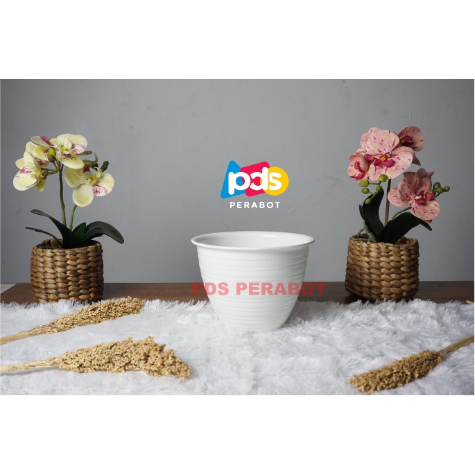 POT BUNGA POT PLASTIK POT 25 POT TAWON 25 WARNA PUTIH POT LUSINAN MURAH