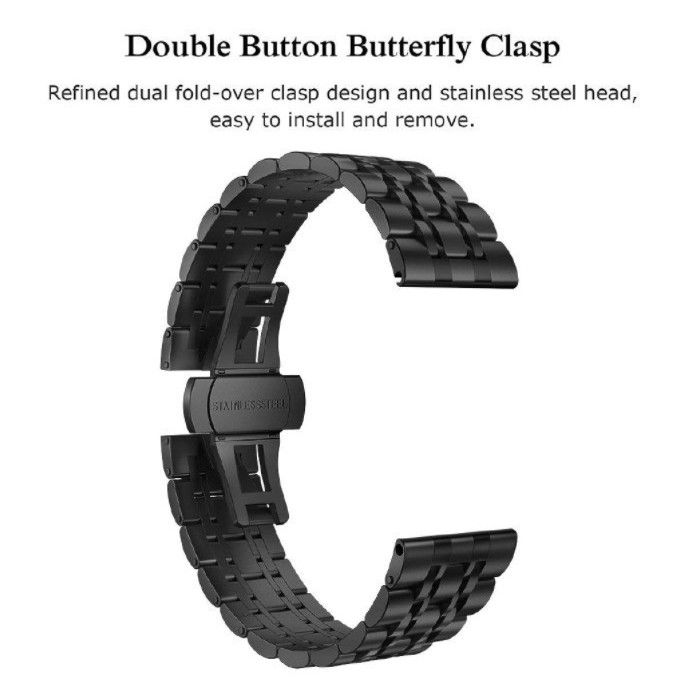 Tali Jam 20mm Watch Strap Garmin Vivomove Style 42mm - Dual Color Stainless Steel