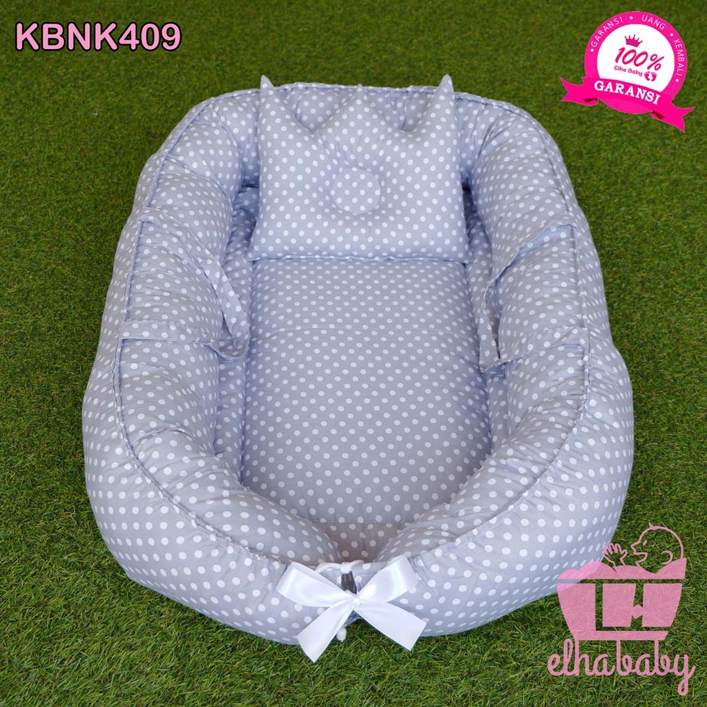 Kasur perahu Lipat Bayi Set Kelambu Bantal Guling Tempat Tidur Anak Baru Lahir Motif Lucu Bonus Tas