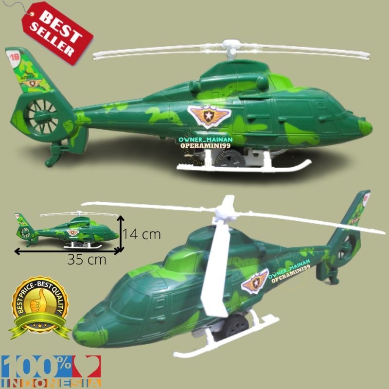 mainan helikopter army / helikopter tarik maju / mainan anak murah / mainan untuk hadiah kado