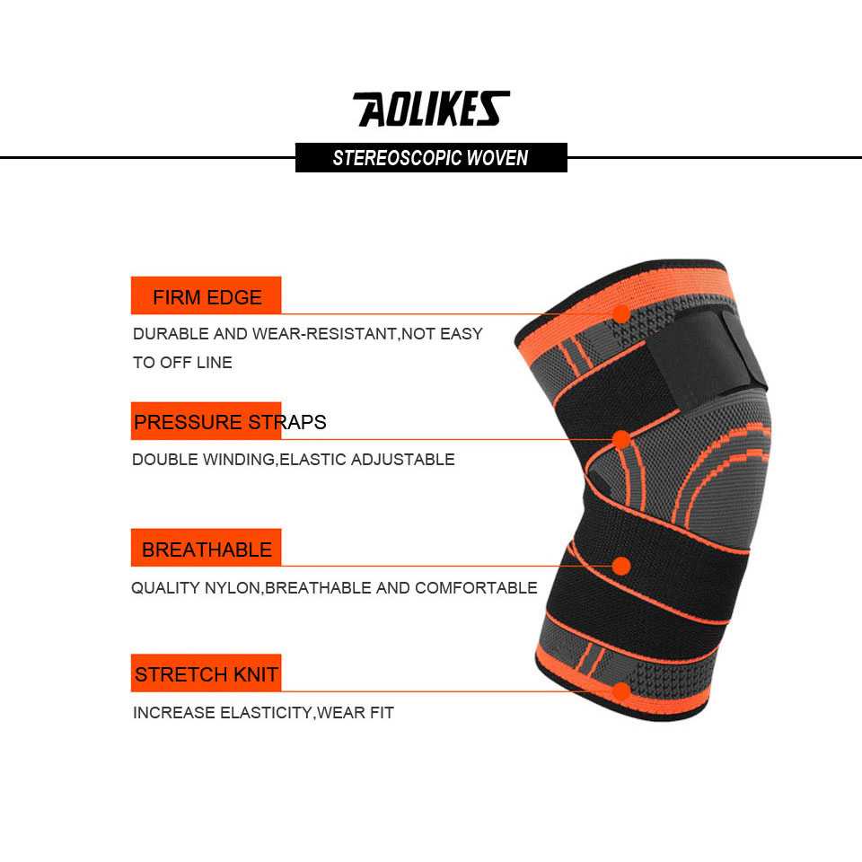 AOLIKES Pelindung Lutut Olahraga Knee Support Fitness - A-7720