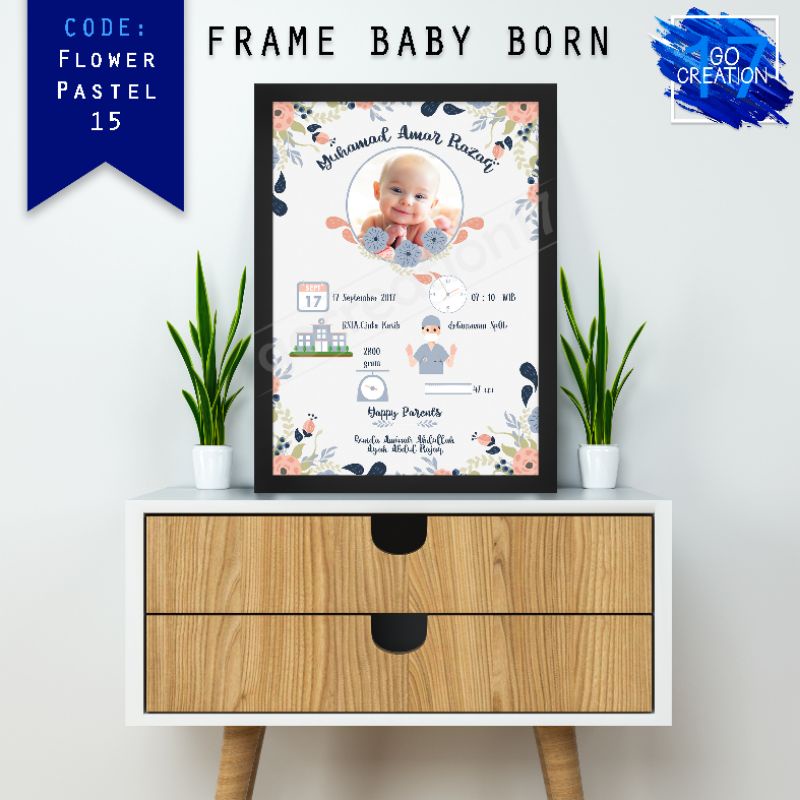 Template Desain Biodata Bayi Baby Born Series 04 Size A4 dan A3