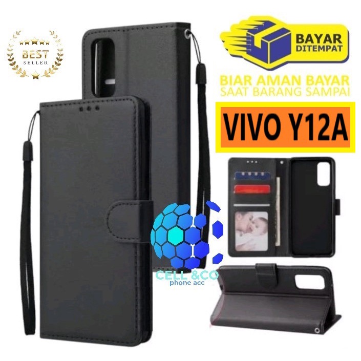 Flip cover VIVO Y12A Flip case buka tutup kesing hp casing flip case leather wallet