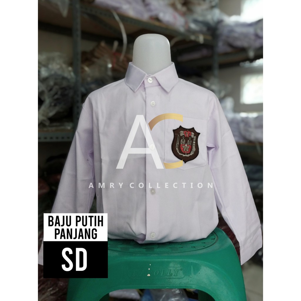 Baju SD panjang Kain Licin / twist high Seragam sekolah kemeja putih