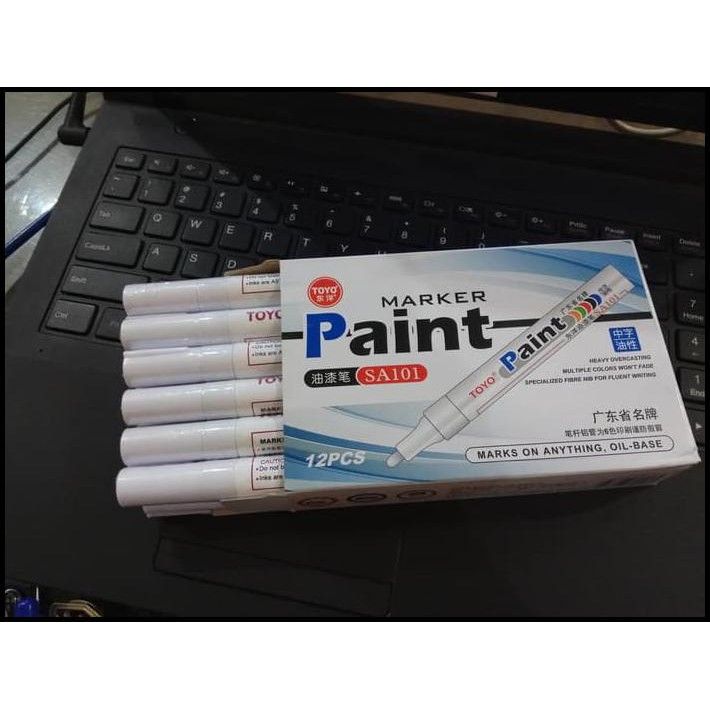 

Spidol Ban Putih Original / Toyo Paint Marker Putih Sa101