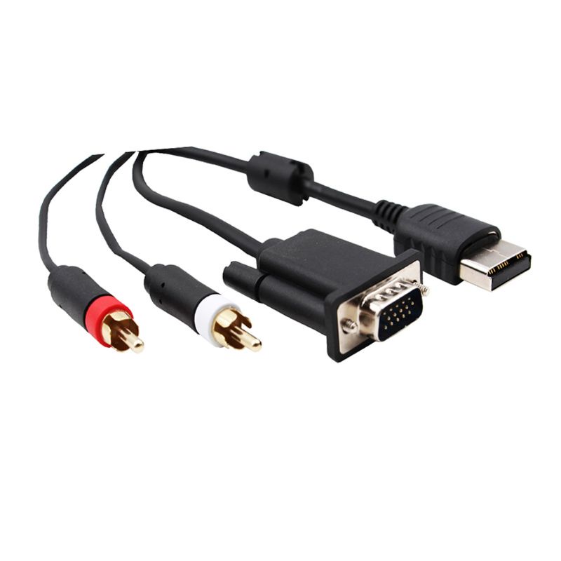 Btsg VGA Monitor Dan RCA+Aksesoris Konsol Adaptor RCA 3.5mm Ke 2-Male