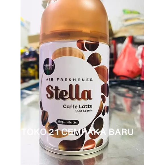 ❉ Stella Refill Matic CAFFE LATTE 1 KALENG Pengharum Ruangan Kopi Coffee ◘