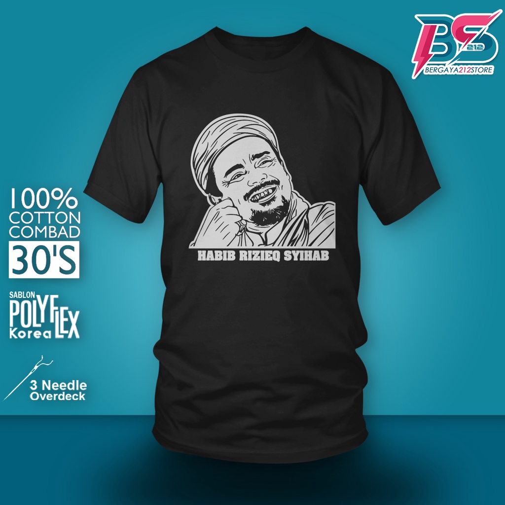 Kaos Distro HABIB RIZIEQ SYIHAB / Pakaian Pria Wanita Atasan Kekinian Terlaris Dakwah Islam