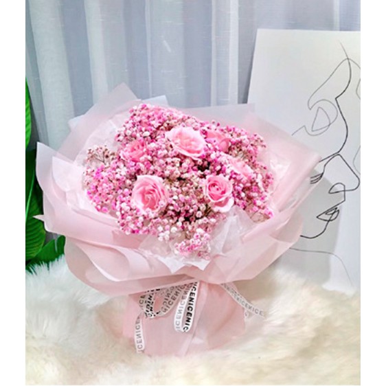 Kertas Bunga Waterproof Flower Wrap Flower Wrapping Soft Pastel 60 x 60 cm