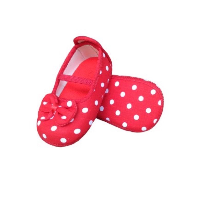 polkadot - sepatu prewalker bayi perempuan 0 12 bulan / sepatu prewalker bayi perempuan / sepatu baby prewalker / sepatu bayi prewalker polkadot