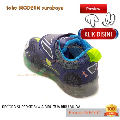 RECORD SUPERKIDS 04 A BIRU TUA BIRU MUDA sepatu anak sepatu lampu