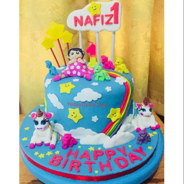 KUE ULANG TAHUN UNICORN / CAKE UNICORN FONDANT