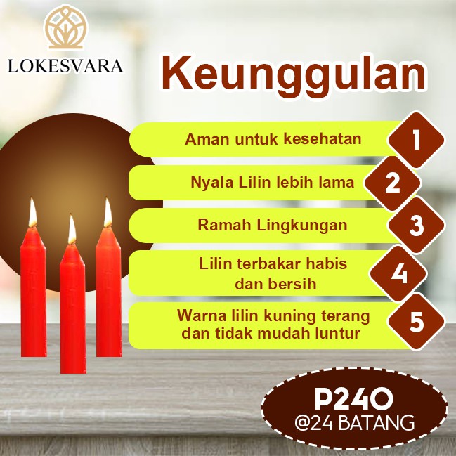 Lilin Sembahyang Parafin Sukhavati P240 Merah