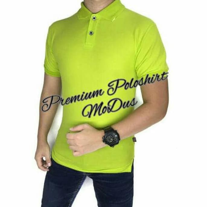promo!! kaos poloshirt/polo shirt hijau stabilo polo terbaru