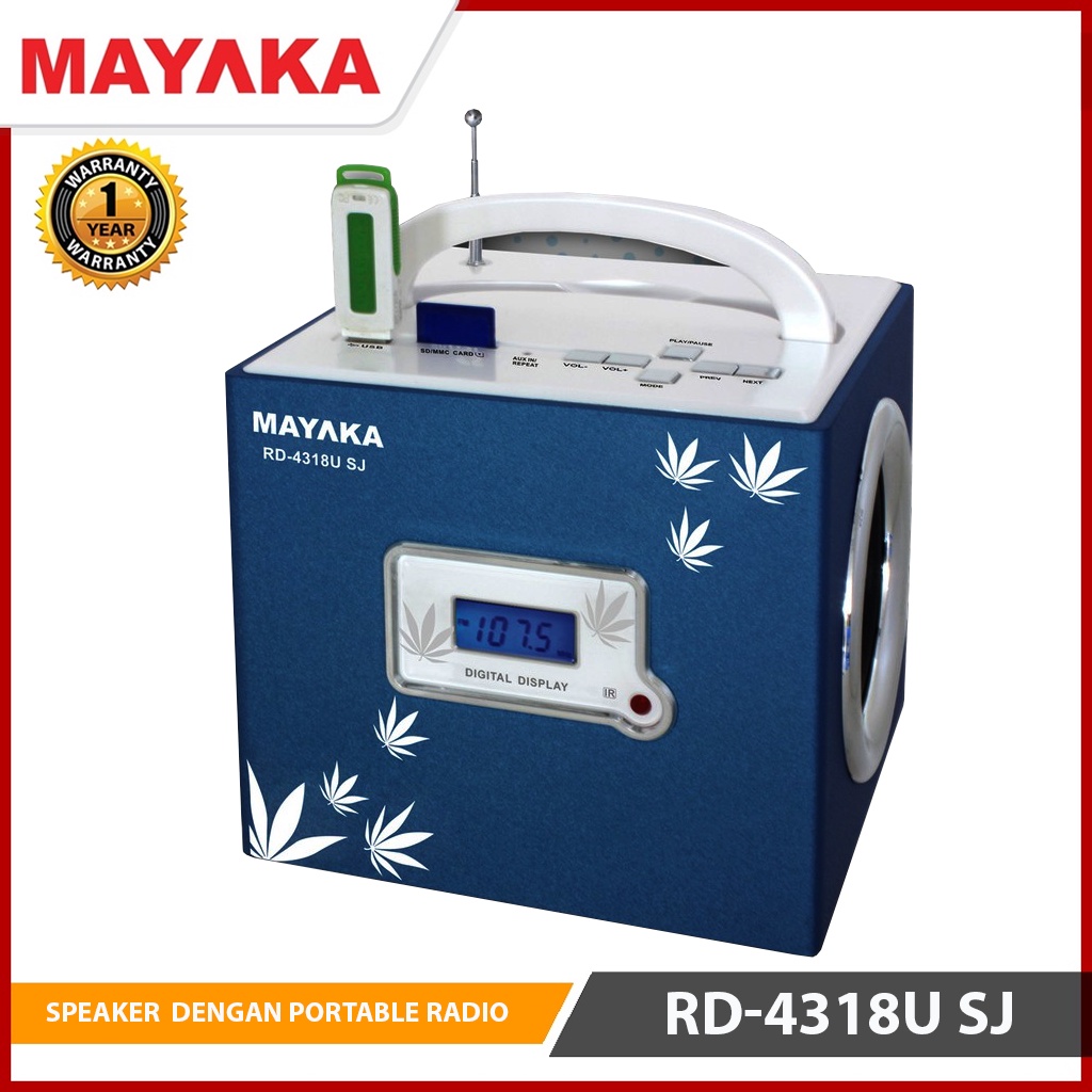 Mayaka RD-4318U SJ - Speaker Portable Radio dengan MP3 Playback via USB/SD dan Remote Control