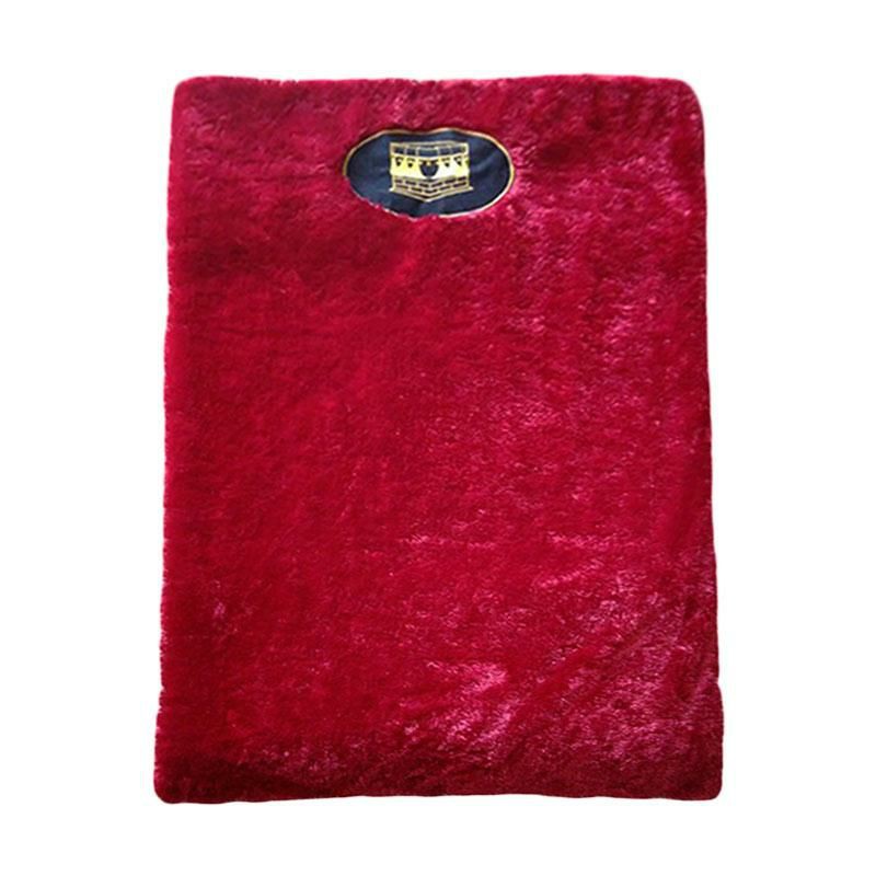 SAJADAH ANAK UK 50x90cm BULU RASFUR TEBAL BUSA 3CM-Merah