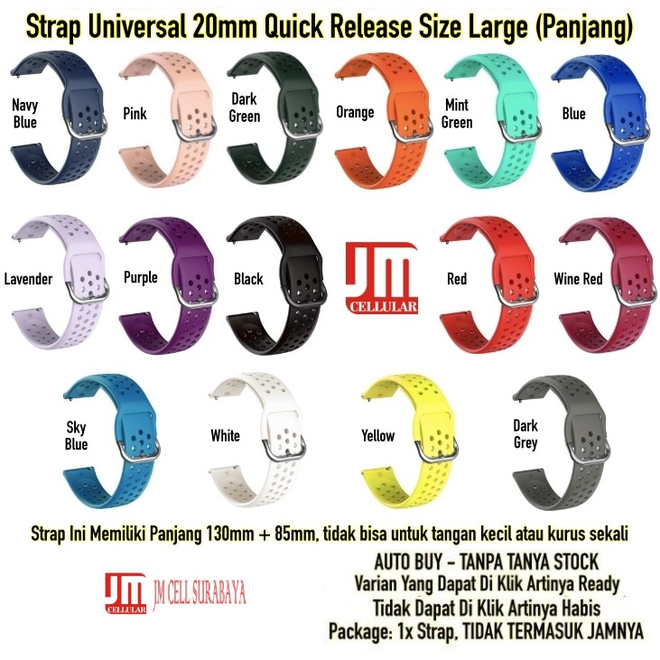 R33 Tali Jam Tangan Strap Universal Lugs 20mm Quick Release Size Large