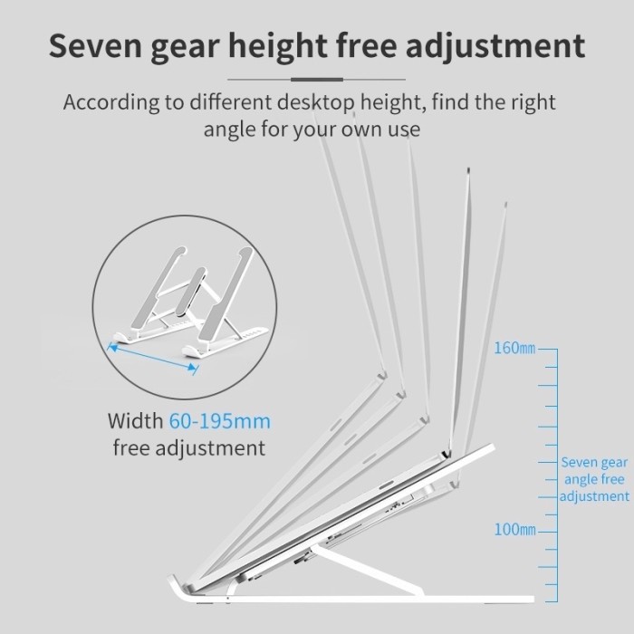 Stand Holder Lipat Adjustable Anti Slip Untuk Laptop/Notebook-Aluminium