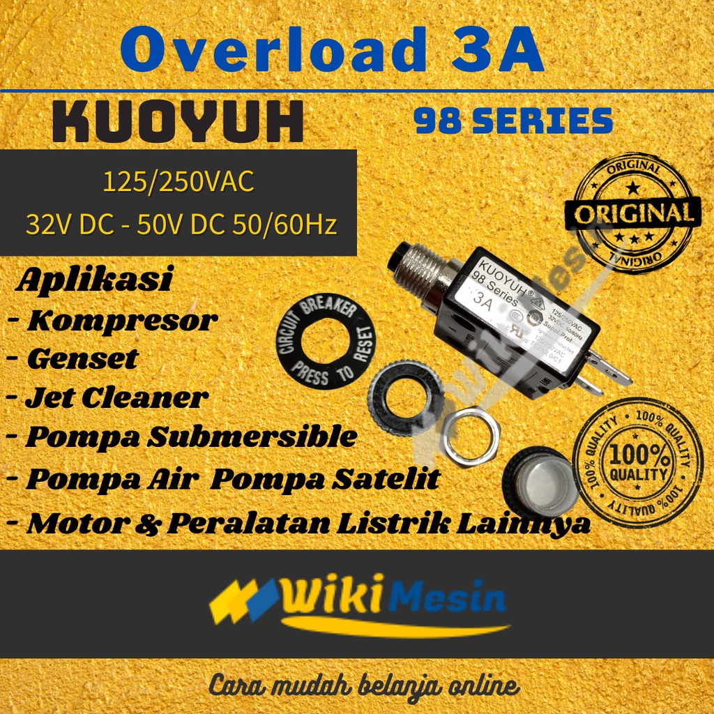 Overload Pompa Air 3A Seri 98 Kuoyuh Overload Genset Overload Satelit Overload submersibel Overload 