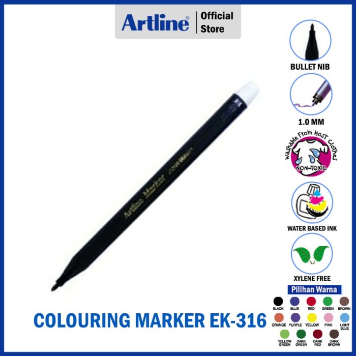 

Sale!!! Spidol Artline Drawing Non Permanent Marker Toples Ek-316 Terlaris