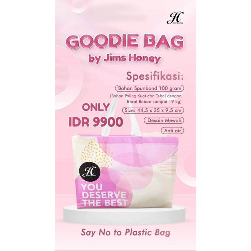 Goodie bag Jimshoney Original goody goodi bag tas belanja kantong shopping bag reusable anti air cod